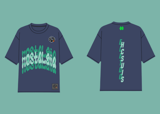 Triple Nostalgia Tee - Navy Blue/Green